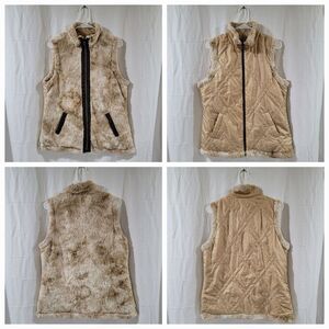 Casual Identity size medium tan brown reversible faux fur vest